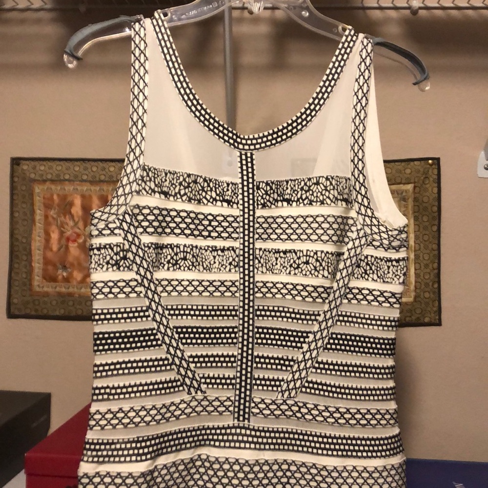 Body con black and cream color dress